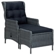 vidaXL Dining Set in Dark Gray/Black Cushions