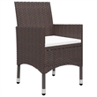 vidaXL Dining Set in Brown/Cream White