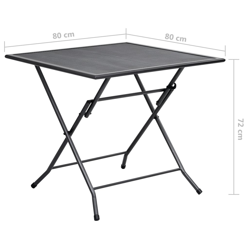 vidaXL Steel Standard Square Dining Set in Anthracite/Gray