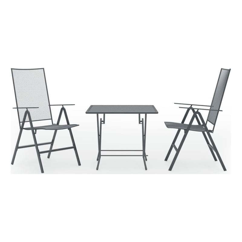 vidaXL Steel Standard Square Dining Set in Anthracite/Gray