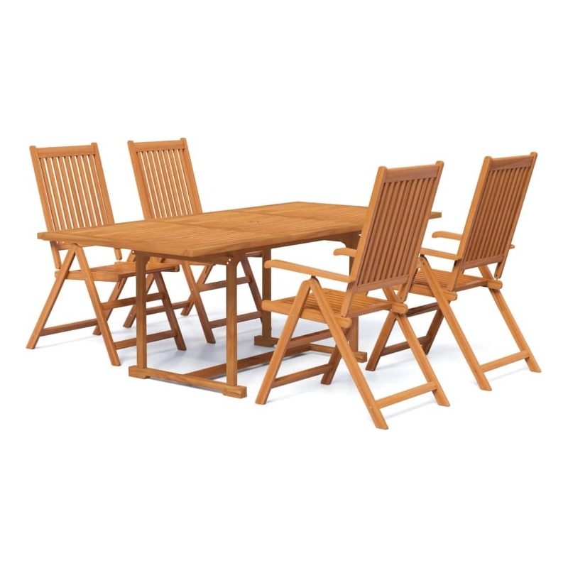 vidaXL Solid Acacia Wood Medium Garden Dining Set Natural/Brown