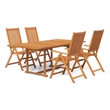 vidaXL Solid Acacia Wood Medium Garden Dining Set Natural/Brown