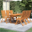 vidaXL Solid Acacia Wood Medium Foldable Garden Dining Set Natural/Brown