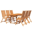 vidaXL Solid Acacia Wood Medium Foldable Garden Dining Set Natural/Brown