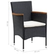 vidaXL Dining Set in Black and Cream White