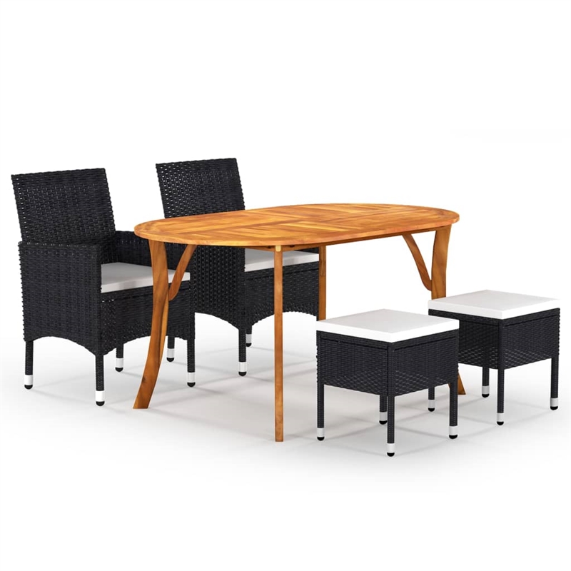 vidaXL Dining Set in Black/Cream White