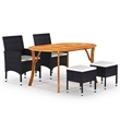 vidaXL Dining Set in Black/Cream White