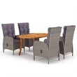 vidaXL Solid Acacia Wood Large Dining Set in Gray