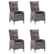 vidaXL Solid Acacia Wood Large Dining Set in Gray
