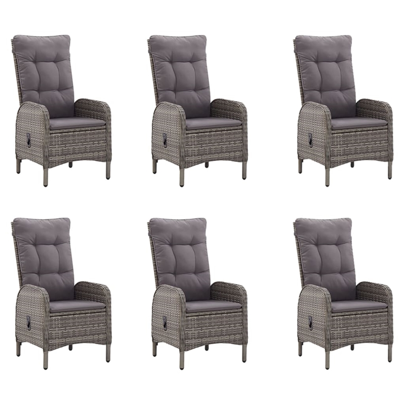 vidaXL Solid Acacia Wood 7-Piece Set Durable Dining Set in Gray