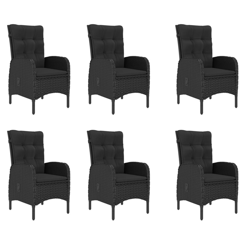 vidaXL Solid Acacia Wood Medium Dining Set in Black