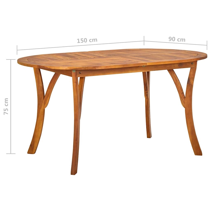 vidaXL Solid Acacia Wood Medium Durable Dining Set in Black