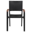 vidaXL Solid Acacia Wood & PE Rattan Dining Set in Black