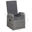 vidaXL Solid Acacia Wood Medium Foldable Dining Set in Gray