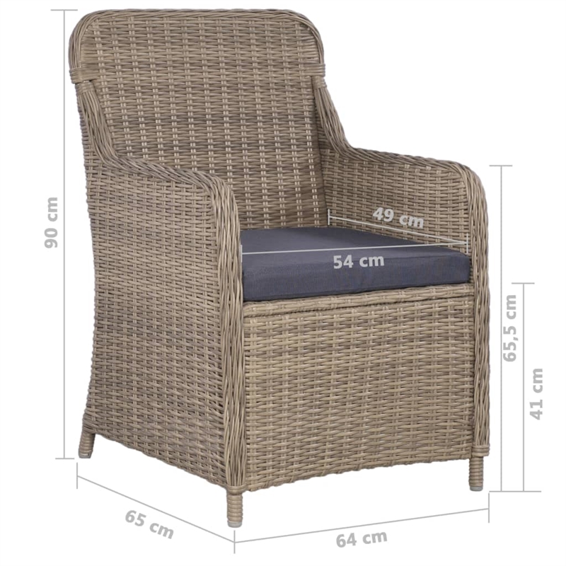 vidaXL Solid Acacia Wood Medium Durable Dining Set in Brown