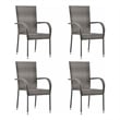 vidaXL Solid Acacia Wood Medium Stackable Dining Set in Gray