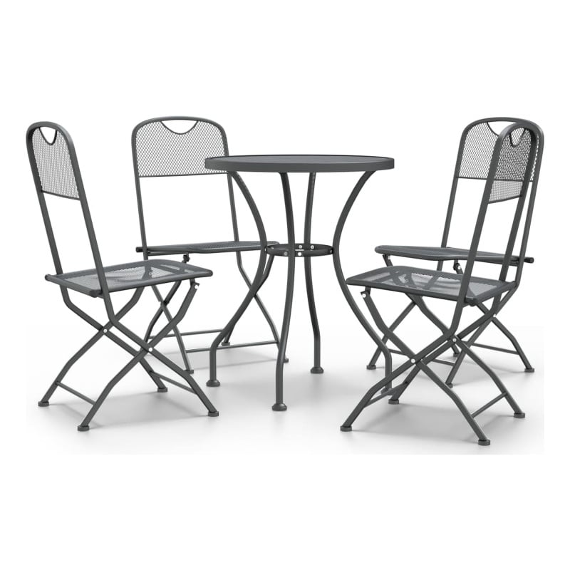 vidaXL Expanded Metal Mesh With E-Coating Garden Dining Set in Anthracite