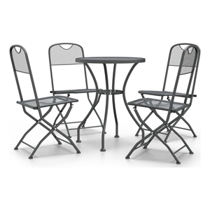 vidaXL Expanded Metal Mesh With E-Coating Garden Dining Set in Anthracite