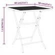 vidaXL Expanded Metal Mesh Small Foldable Garden Dining Set in Anthracite/Gray