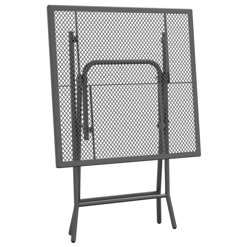 vidaXL Expanded Metal Mesh Small Foldable Garden Dining Set in Anthracite/Gray