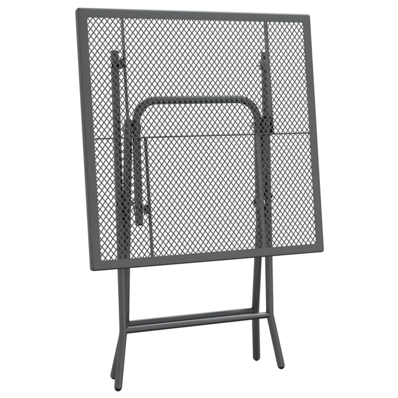 vidaXL Expanded Metal Mesh Foldable Garden Dining Set in Anthracite/Gray
