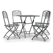 vidaXL Expanded Metal Mesh Foldable Garden Dining Set in Anthracite/Gray