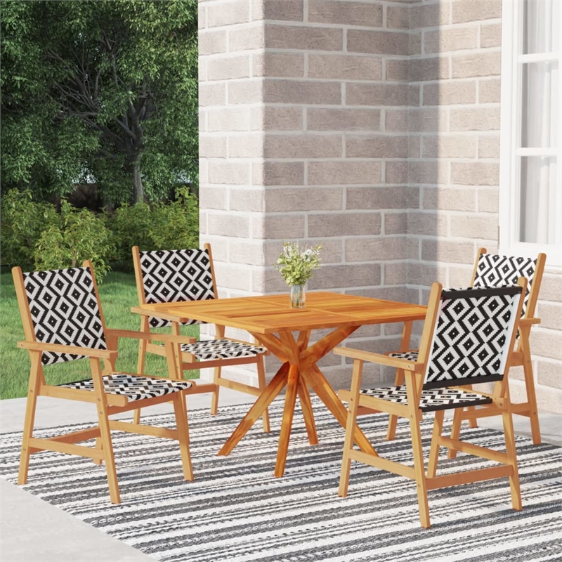 vidaXL Solid Acacia Wood Medium Durable Garden Dining Set Natural/Brown