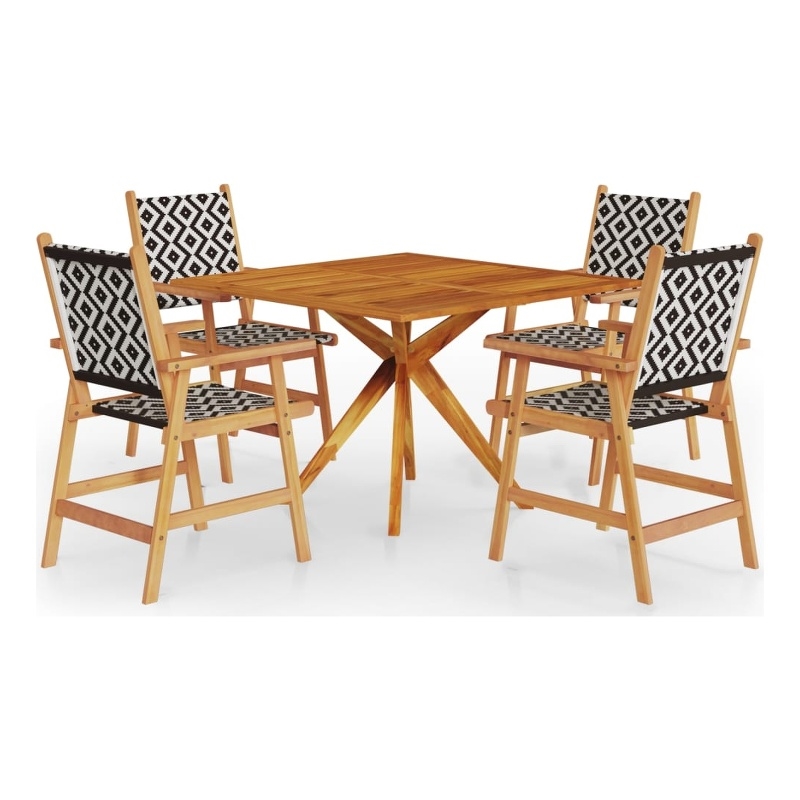 vidaXL Solid Acacia Wood Medium Durable Garden Dining Set Natural/Brown