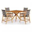 vidaXL Solid Acacia Wood Medium Durable Garden Dining Set Natural/Brown