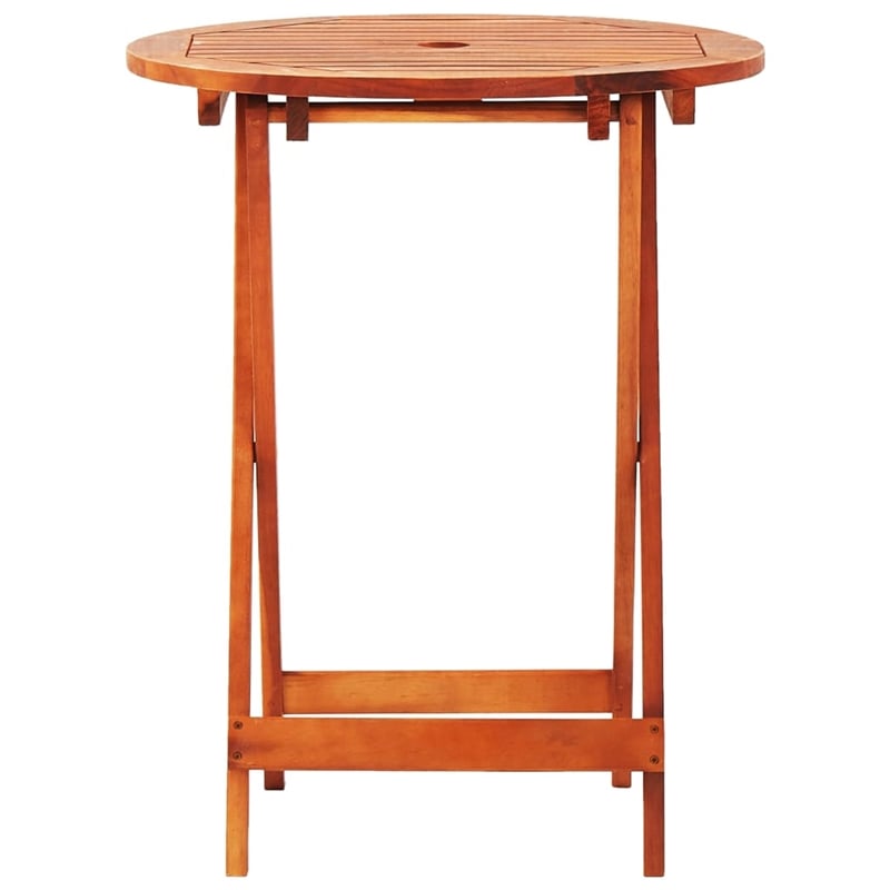 vidaXL Solid Eucalyptus Wood Small Outdoor Dining Set in Brown