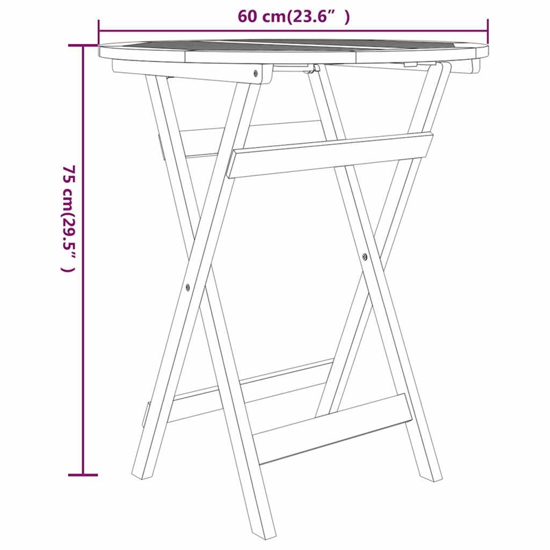 vidaXL Solid Teak Wood Foldable Garden Dining Set in Brown