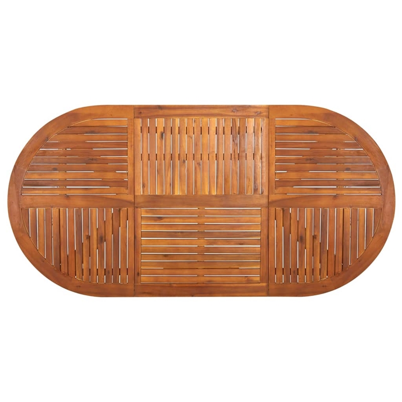 vidaXL Solid Acacia Wood Large Dining Set in Gray