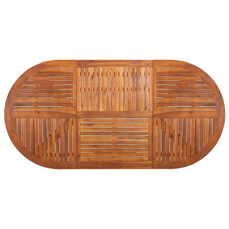 vidaXL Solid Acacia Wood/Poly Rattan Dining Set in Gray/Natural