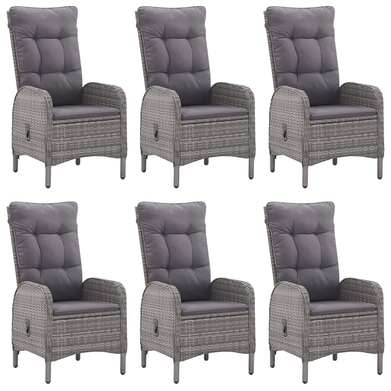 vidaXL Solid Acacia Wood/Poly Rattan Dining Set in Gray/Natural