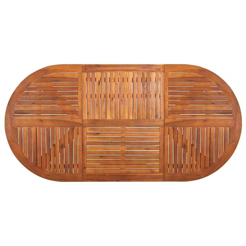 vidaXL Solid Acacia Wood Large Stackable Dining Set in Black