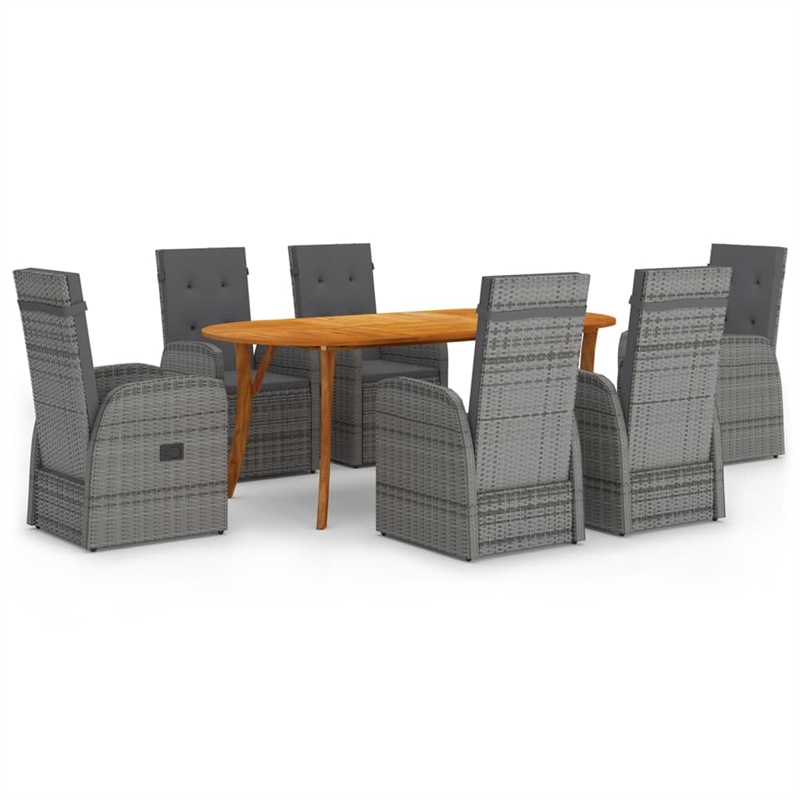vidaXL 7-piece Dining Set in Gray