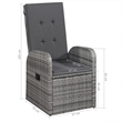 vidaXL 7-piece Dining Set in Gray