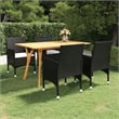 vidaXL Dining Set in Black/Cream White