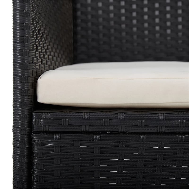 vidaXL Dining Set in Black/Cream White