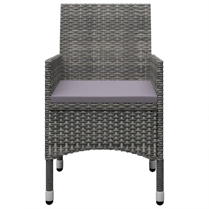 vidaXL Solid Acacia Wood 5 Piece Set Dining Set in Gray