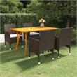 vidaXL Dining Set in Brown/Cream White