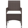 vidaXL Dining Set in Brown/Cream White