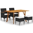 vidaXL Dining Set in Black/Cream White