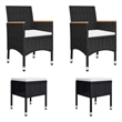 vidaXL Dining Set in Black/Cream White