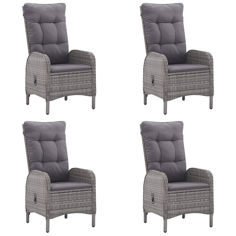 vidaXL Solid Acacia Wood 5 Piece Set Durable Dining Set in Gray