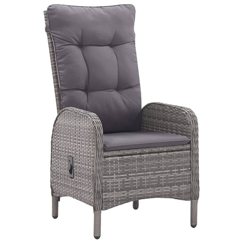 vidaXL Solid Acacia Wood & Steel 7 Piece Set Dining Set in Gray