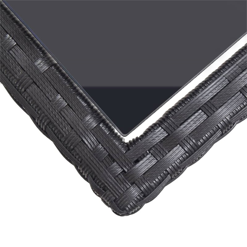 vidaXL Polyethylene Rattan Dining Set in Black