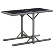 vidaXL Powder-Coated Steel Compact Dining Set in Gray