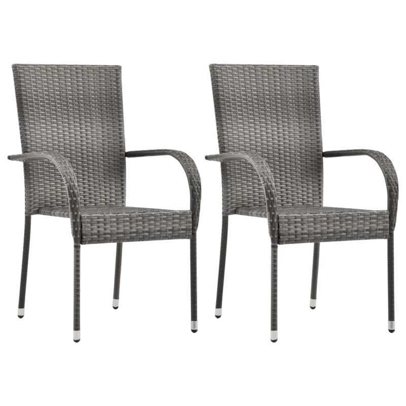 vidaXL Powder-Coated Steel Compact Dining Set in Gray