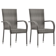 vidaXL Powder-Coated Steel Compact Dining Set in Gray